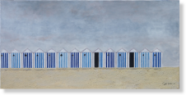 Ballade picturale en Bretagne - Cabines de plage en cobalt - Martine Guiral